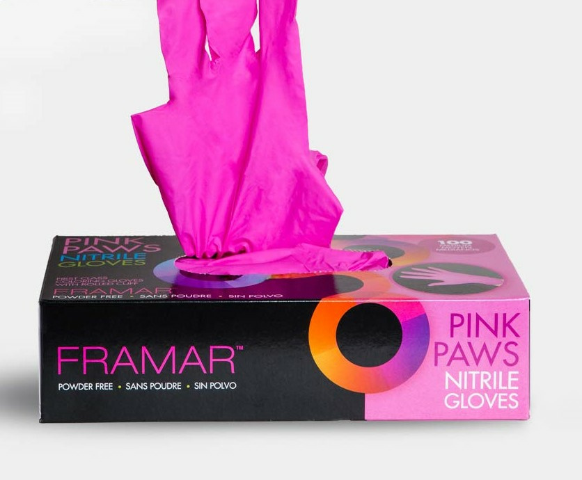 Framar Pink Paws Nitril-Handschuhe S