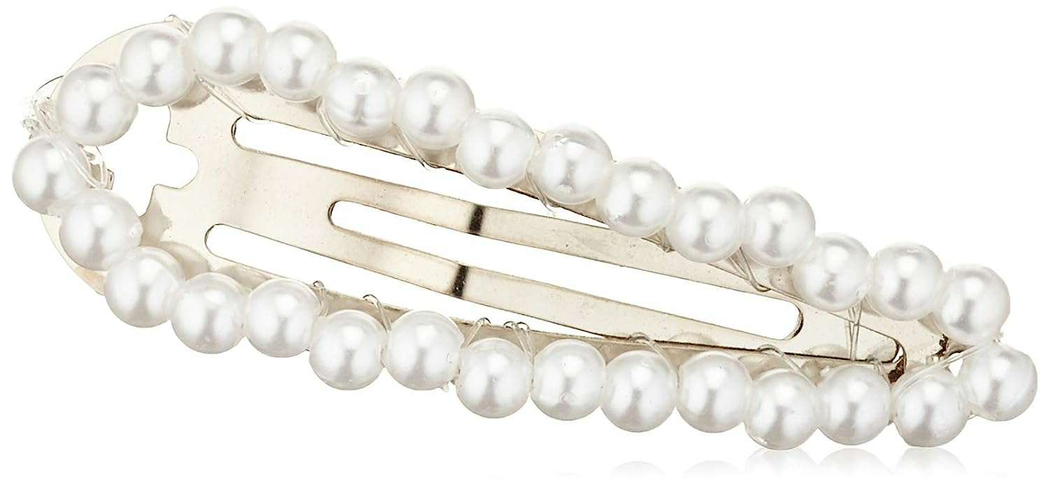 Click-Clack Perle Metall silber weiß