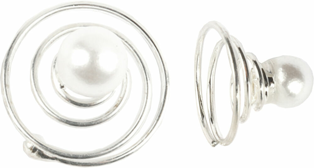 Haarspirale Perle weiss
